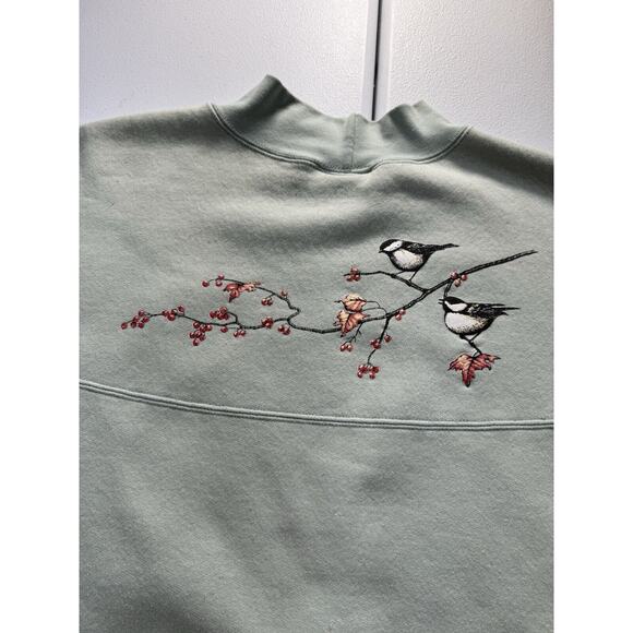 Vintage Canadian Marshlands Sweatshirt Adult XL Green Bird Embroidered Nature - Picture 5 of 8